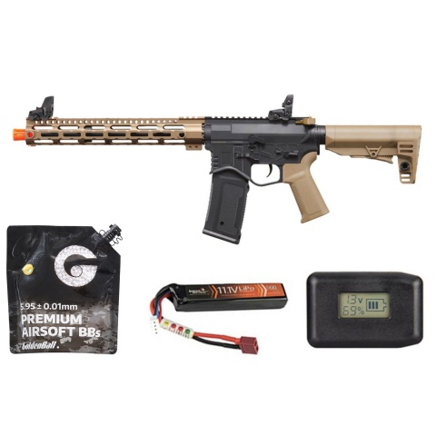 Golden Eagle Combat AR 12.5'' Aeg Airsoft Rifle - Battery/Charger Combo - (Two-tone)