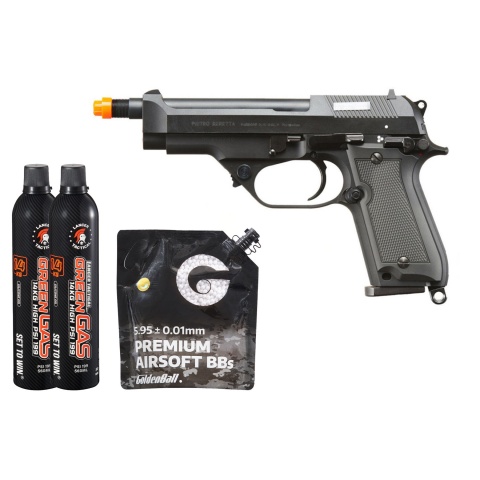 KSC M93R II Spartan System 7 GBB Pistol - Green Gas Combo - (Black)