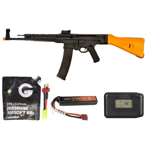 AGM MP056b WWII Sturmgewehr STG44 MP44 AEG Full Metal Assault Rifle W/synthetic Wood Stock - Battery/Adapter/Charger Combo