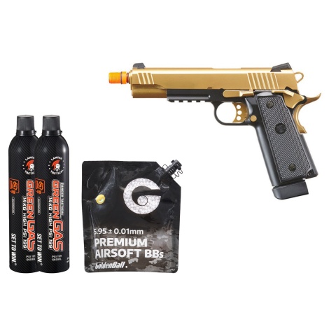 Raven Airsoft Railed R14 Hi Capa - Green Gas Combo - (Gold)