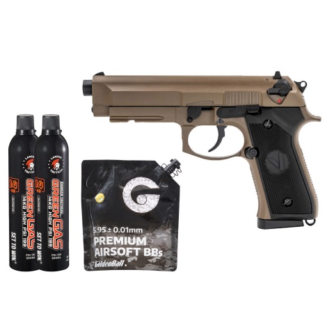 Vorsk Airsoft VM9 Osiris Gas Blowback Pistol - (Dark Earth) Green Gas Combo