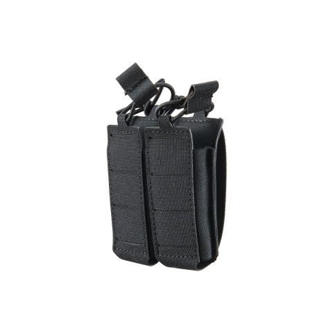 Lancer Tactical Laser Cut Open Top Double Pistol Magazine Pouch - (Black)