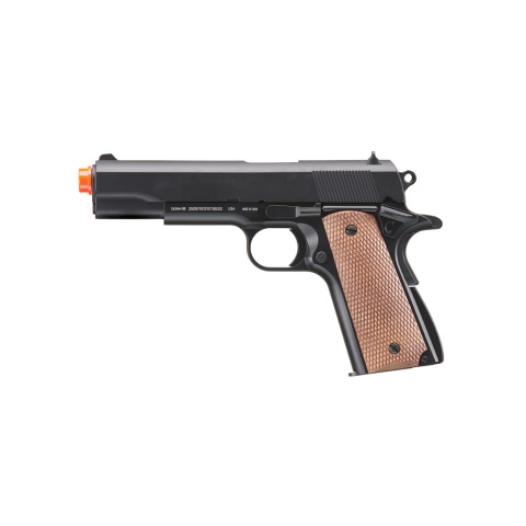 WellFire 1911-A1 Spring Powered Airsoft Pistol (Color: Black / Faux Wood)