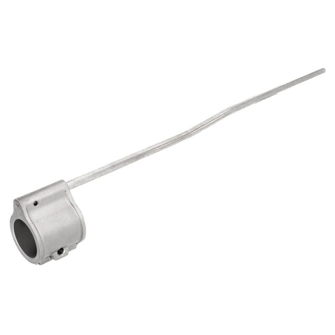 Guns Modify Stainless Steel Dummy Gas Block with Length Tube for Airsoft AR GBB Series G - (Silver)