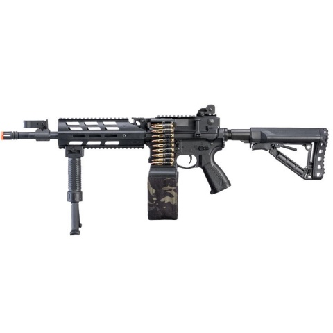 G&G CM16 Light Machine Gun Airsoft LMG AEG (Color: Black Stealth)