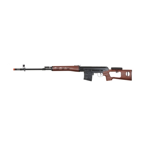 Atlas Custom Works SVD Dragunov Electric Airsoft Sniper Rifle w/ Faux Wood Furniture & Fixed Sportsman Stock (Color: Faux Wood)