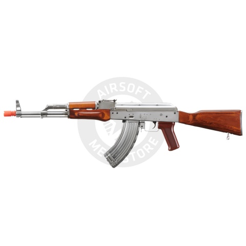 LCT AKM Stamped Steel Airsoft AEG Rifle w/ Full Stock (Color: Silver & Wood)