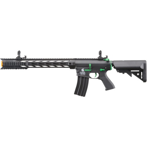 Lancer Tactical LT-25 Gen 2 M4 SPR Interceptor AEG Rifle - Black w/ Green