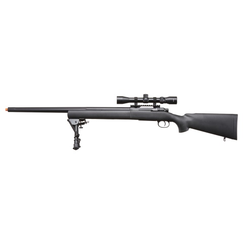 Lancer Tactical Low FPS M24 Bolt Action Spring Powered Sniper Rifle w/ Scope & Bipod (Color: Black)