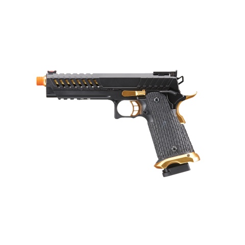 Lancer Tactical Knightshade Hi-Capa Gas Blowback Airsoft Pistol (Color: Black & Gold)