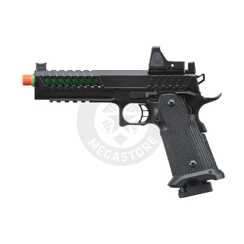 Lancer Tactical Knightshade Hi-Capa Gas Blowback Airsoft Pistol w/ Reflex Red Dot Sight - (Green)