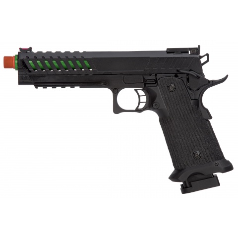Lancer Tactical Knightshade Hi-Capa Gas Blowback Airsoft Pistol (Color: Black & Green)