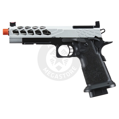 Lancer Tactical Stryk Hi-Capa 5.1 Gas Blowback Airsoft Pistol w/ Red Dot Mount (Color: Black & Silver)