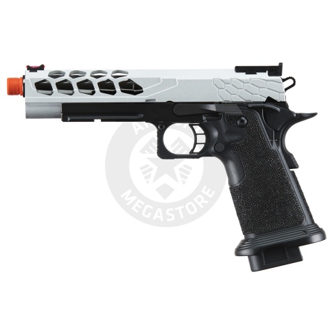 Lancer Tactical Stryk Hi-Capa 5.1 Gas Blowback Airsoft Pistol (Color: Black & Silver)