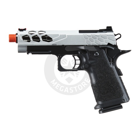 Lancer Tactical Stryk Hi-Capa 4.3 Gas Blowback Airsoft Pistol (Color: Black & Silver)
