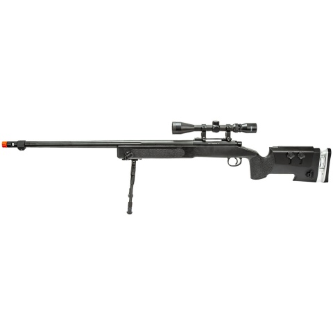 WellFire MB17BAB Bolt Action Airsoft Sniper Rifle w/ Scope and Bipod (Color: Black)