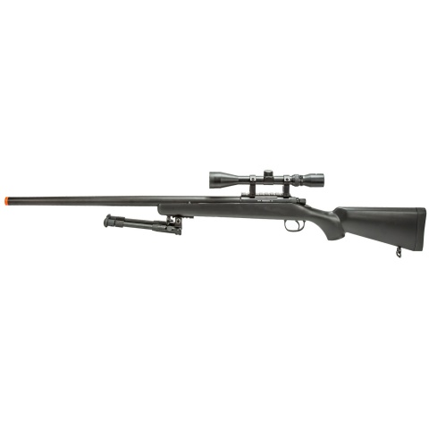 WellFire MBG23BAB Bolt Action Gas Powered Sniper Rifle w/ Bipod and Scope (Color: Black)