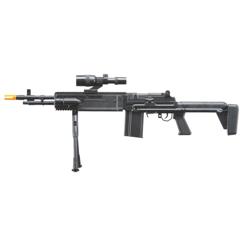UK Arms Spring Sniper Rifle and P618 Pistol Combo with Laser and Flashlight (Color: Black)
