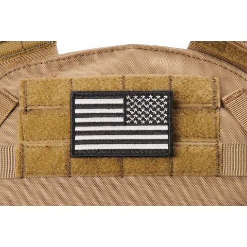 Embroidered Reverse US Flag Morale Patch (Color: White)