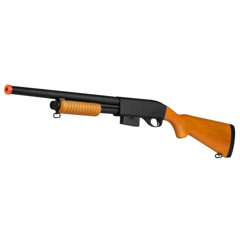 Atlast Custom Works 870 Pump Action Metal Airsoft Shotgun w/ Full Stock  - REAL WOOD