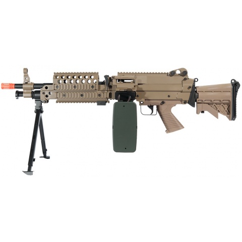 Atlas Custom Works Full Metal M249 MK46 SPW Support Rifle Airsoft AEG - TAN (GUN ONLY)