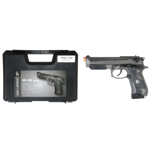 HFC Airsoft 192 Pistol Accessory Rail Gas Powered w/ GBB - BLACK