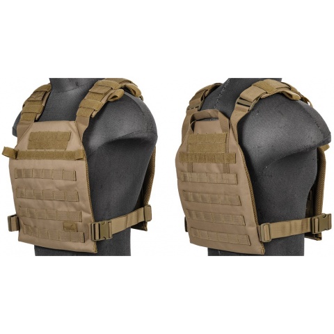 Lancer Tactical QR Lightweight Tactical Vest (Color: Tan)