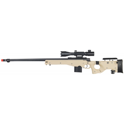 WellFire Airsoft L96 Bolt Action Tri Rail Rifle w/ Scope & Barrel - TAN
