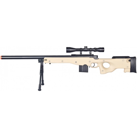 WellFire Airsoft L96 AWP Bolt Action Rifle w/ Bipod and Scope - TAN