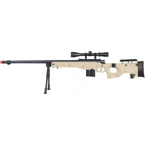 Well Airsoft MK96 Bolt Action Rifle w/ Barrel, Scope & Bipod - TAN