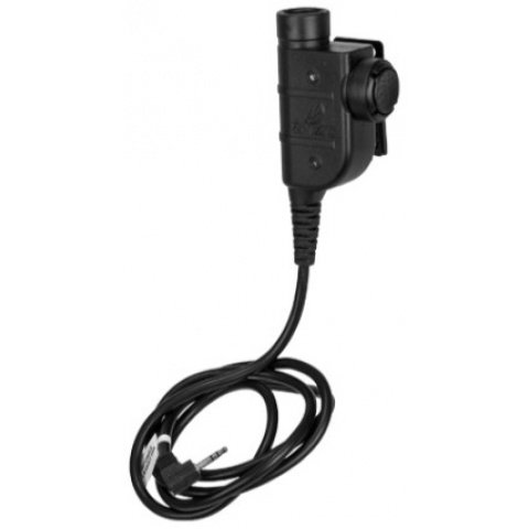 Lancer Tactical Airsoft Tactical Motorola 1-Pin Chest Push-To-Talk - BLACK