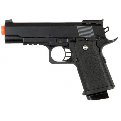 UK Arms Airsoft Full Size Metal Spring Powered Pistol - BLACK