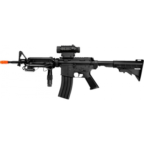 Well Airsoft M4 RIS AEG Rifle w/ Light & - BLACK