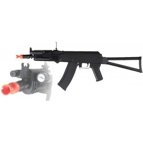 UK Arms P74 AK74 Airsoft Spring Rifle w/ Laser & Flashlight (Color: Black)