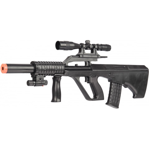 UK Arms P2300 AUG Spring Power Airsoft Rifle w/ Laser and Scope (Color: Black)