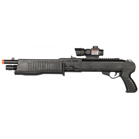 UK Arms P2302 Pump Action Airsoft Shotgun w/ Mock Laser Scope (Color: Black)