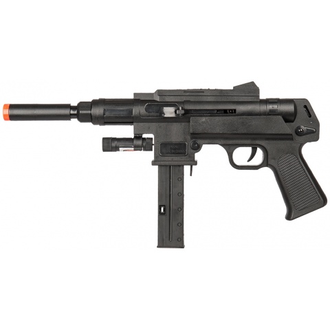 UK Arms P2626 Spring Powered SMG w/ Laser and Flashlight (Color: Black)