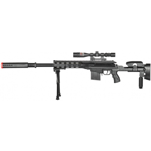 UK Arms P2668 Tactical Spring Powered Airsoft Sniper Rifle w/ Scope & Bipod (Color: Black)