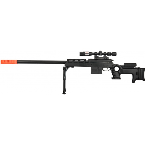 UK Arms P2777 Semi-Auto Spring Airsoft Sniper Rifle - BLACK