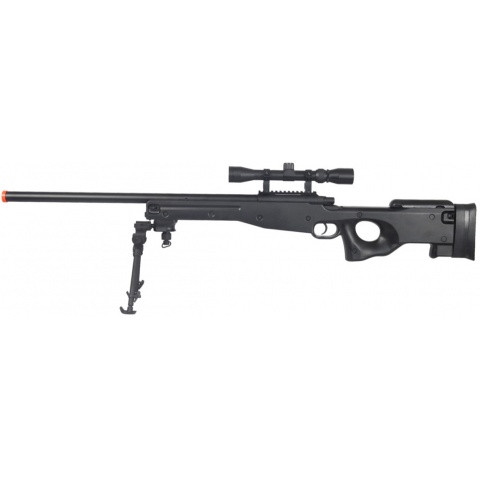 AGM Airsoft MK96 Bolt Action Sniper Rifle w/ Scope & Bipod - BLACK