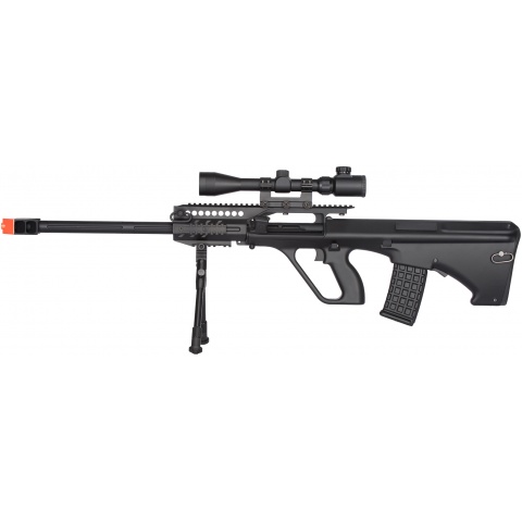 JG Quad RIS AUG JG0446A Marksman Airsoft AEG Rifle - BLACK