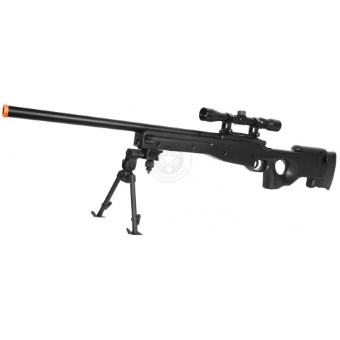 AGM MK96 Bolt Action Airsoft Sniper Rifle w/ Scope and Bipod - BLACK