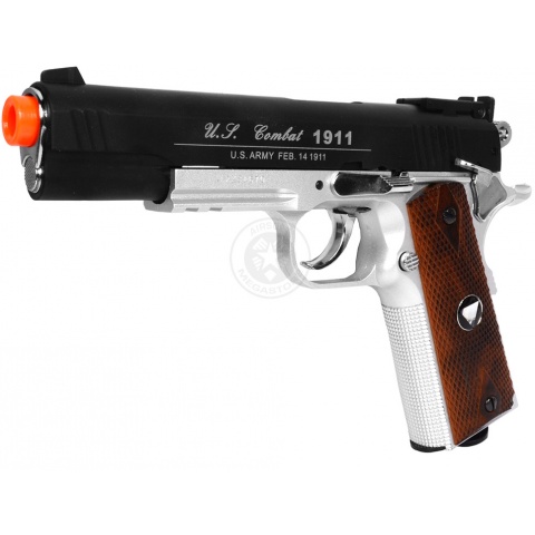 TSD Two-Tone M1911 CO2 Blowback Pistol Tactical-601 - BLACK / SILVER