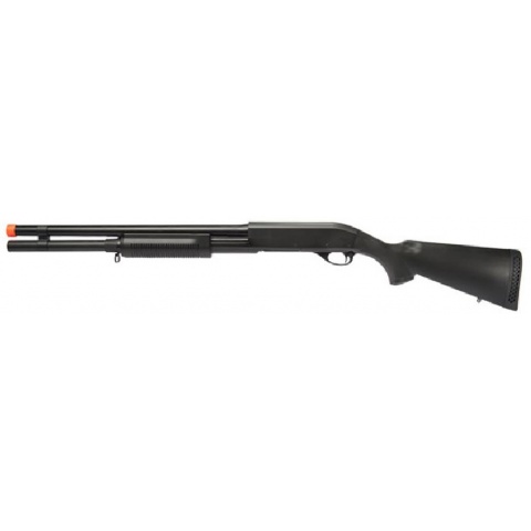 Lancer Tactical Long M870 Shell Loading Tri-Shot Airsoft Shotgun - BLACK