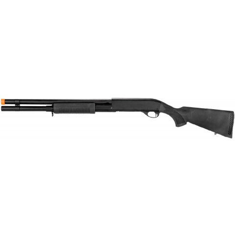 Lancer Tactical Long M870 Shell Loading Tri-Shot Airsoft Shotgun - BLACK