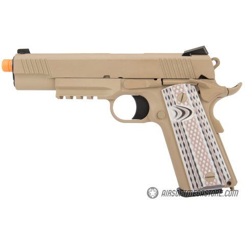 WE Tech Full Metal 1911 M45A1 Gas Blowback Airsoft Pistol - TAN