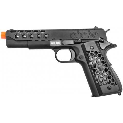 WE Tech 1911 Hex Cut Gen. 2 Gas Blowback Airsoft Pistol - BLACK