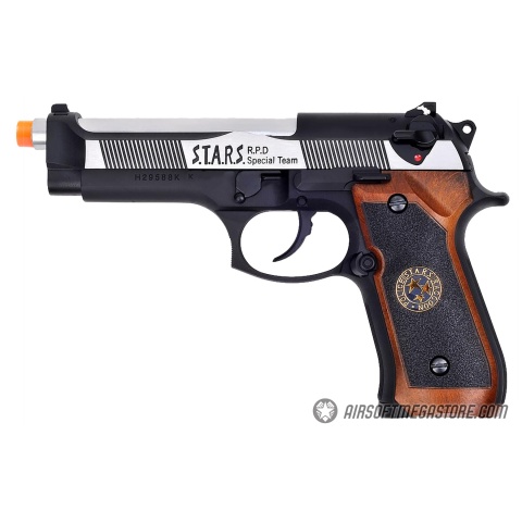 WE Tech RPD Biohazard Samurai Edge M92 GBB Airsoft Pistol - BLACK/SILVER