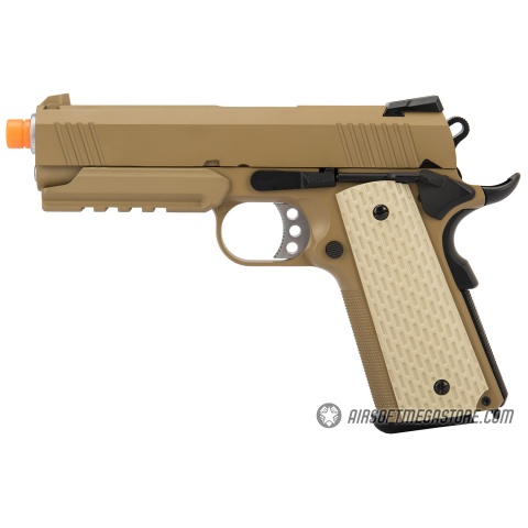 WE Tech Kimber Style 1911 Gas Blowback Airsoft Pistol - TAN