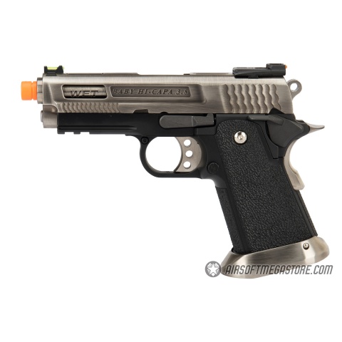 WE Tech 3.8 Hi-Capa Velociraptor Gas Blowback Airsoft Pistol - SILVER